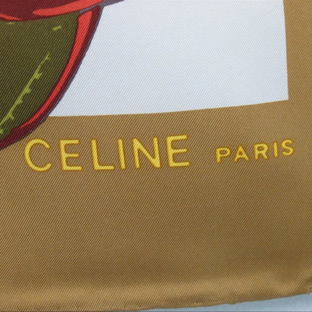 Celine Multicolor Equestrian Print Scarf - Picture 3 of 5